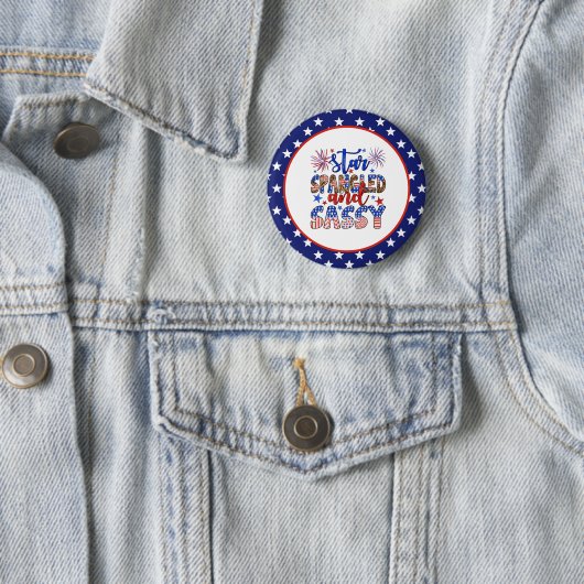 Patriottisch en sassy ronde button 5,7 cm (In situ)
