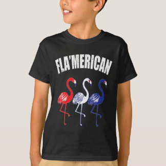 Patriottisch Flamingo Red White Blue Juli 4e Indep T-shirt