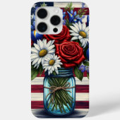 Patriottisch, floraal verdrietig Amerikaans Case-Mate iPhone Case (Achterkant)