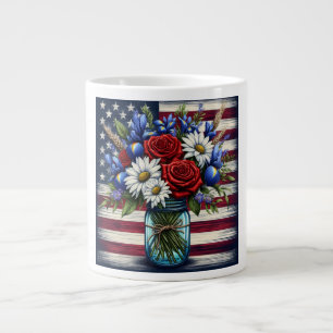Patriottisch, floraal verdrietig Amerikaans Extra Grote Beker