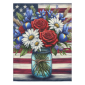 Patriottisch, floraal verdrietig Amerikaans Tafelkleed (Voorkant)