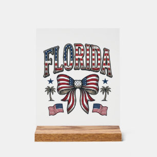 Patriottisch Florida Vintage Strik 4 juli T-shirt Acryl Bord