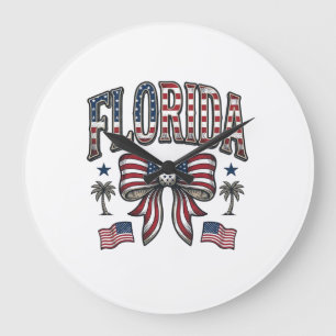Patriottisch Florida Vintage Strik 4 juli T-shirt Grote Klok