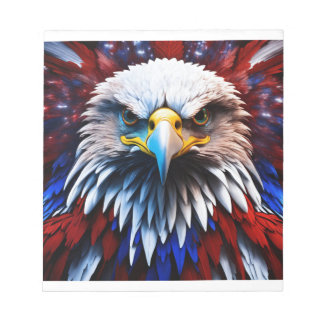 Patriottisch fractal eagles-T-shirt Notitieblok