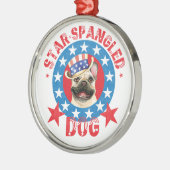 Patriottisch Frenchie Metaal Ornament (Links)