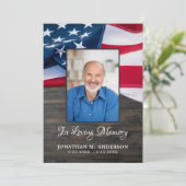 Patriottisch Funeral American Flag Veteran Memoria Programma (Staand voorkant)