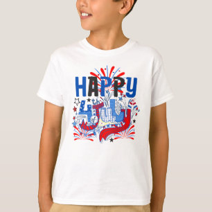 Patriottisch Gelukkig 4 juli Viering Ontwerp T-shirt