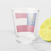 Patriottisch geschoten glas met vlag van Georgië (Achterkant)