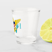 Patriottisch geschoten glas met vlag van Maagdenei (Rechts)