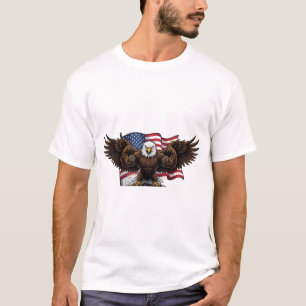 Patriottisch gespierde adelaar USA-vlag heren T-sh T-shirt
