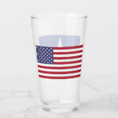 Patriottisch glas met vlag van Houston (Achterkant)