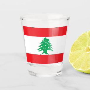 Patriottisch glas met vlag van Libanon