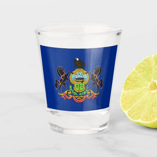 Patriottisch glas met vlag van Pennsylvania (Voorkant)