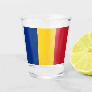 Patriottisch glas met vlag van Roemenië