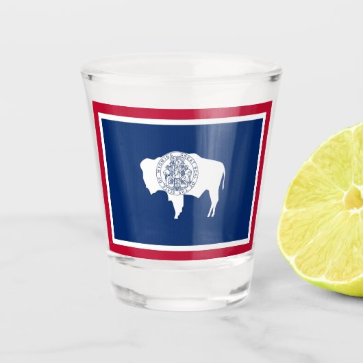 Patriottisch glas met vlag van Wyoming State (Voorkant)