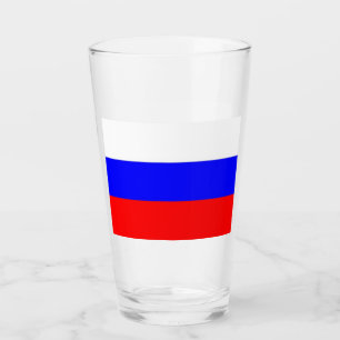 Patriottisch glazen beker met Russische vlag