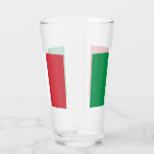 Patriottisch glazen beker met vlag van Italië (Rechts)