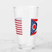 Patriottisch glazen beker met vlag van Ohio (Rechts)