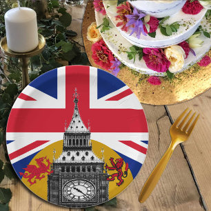 Patriottisch Groot-Brittannië, Britse vlag & draak Papieren Bordje