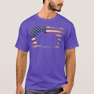 Patriottisch Guinee Varkens Amerikaanse vlag T-shirt