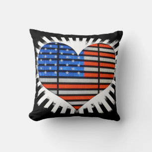 Patriottisch hart gevormd door Amerikaanse vlag Ne Kussen