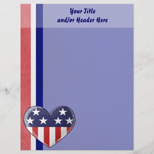 Patriottisch Hart Letterhead Briefhoofd (Voorkant)