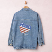 Patriottisch Hart | Rood wit en blauw met sterren Denim Jacket (Hangar)