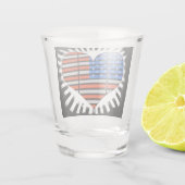 Patriottisch hart Vormde Amerikaanse vlag Shot Glas (Achterkant)