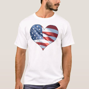 Patriottisch hart Vormde Amerikaanse vlag T-shirt