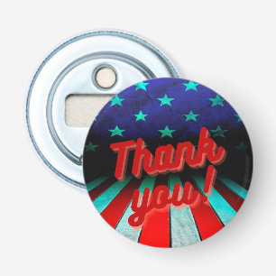 Patriottisch Hartelijk dank! Button Flesopener