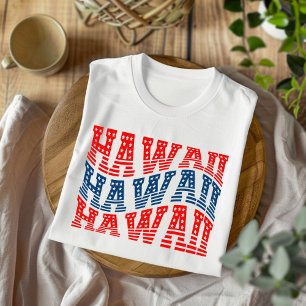 Patriottisch Hawaii Rood en Blauw Boho T-shirt