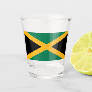 Patriottisch heet glas met vlag van Jamaica
