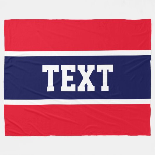 Patriottisch Helder Rood Wit Marine Blauwe Stripes Fleece Deken (Voorkant (Horizontaal))