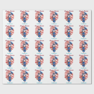 Patriottisch Hippie Meisje Thunder_Cove Cadeaupapier