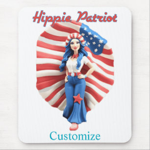 Patriottisch Hippie Meisje Thunder_Cove Muismat