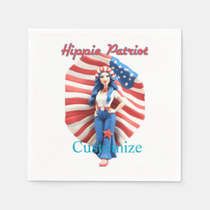 Patriottisch Hippie Meisje Thunder_Cove Servet
