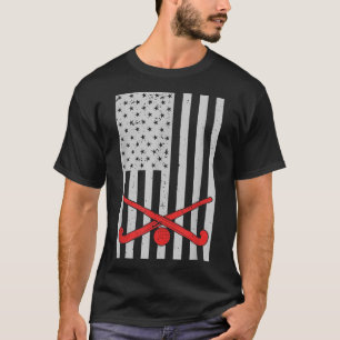Patriottisch Hockey Amerikaanse Vlag Vrouwen Manne T-shirt