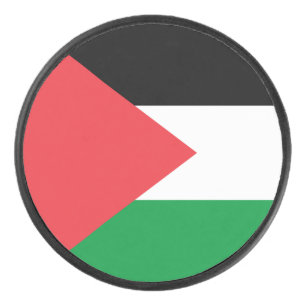 Patriottisch hockeyteam met vlag van Palestina Hockey Puck