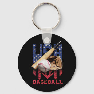 Patriottisch honkbal 4 juli mannen VS Amerikaanse Sleutelhanger