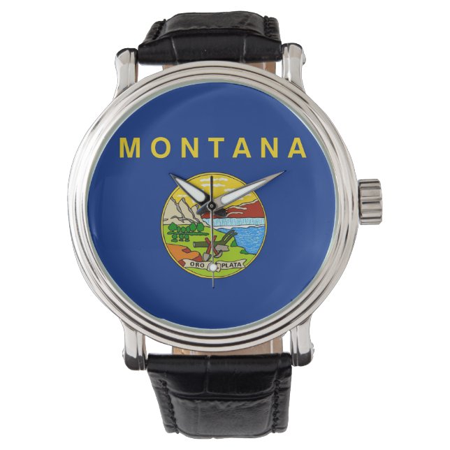 Patriottisch horloge met vlag van Montana (Voorkant)