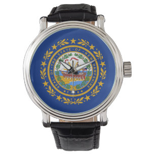Patriottisch horloge met vlag van New Hampshire