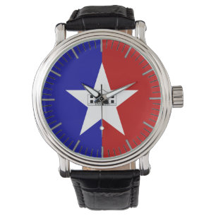 Patriottisch horloge met vlag van San Antonio