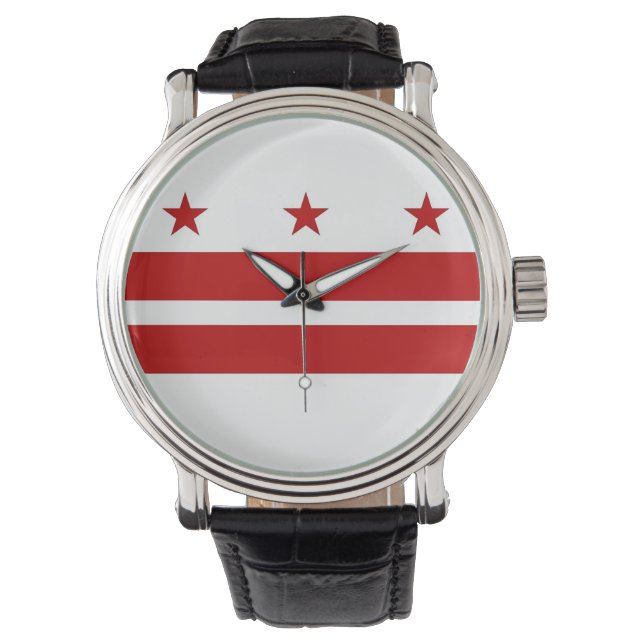 Patriottisch horloge met vlag van Washington DC (Voorkant)