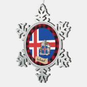Patriottisch IJsland, buffelpleister, IJslandse vl Tin Sneeuwvlok Ornament (Rechts)