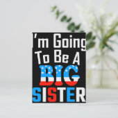 Patriottisch ik ga een grote zuster worden briefkaart (Staand voorkant)