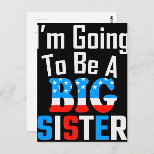 Patriottisch ik ga een grote zuster worden briefkaart (Voorkant / Achterkant)