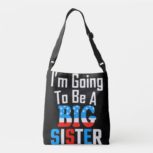 Patriottisch ik ga een grote zuster worden crossbody tas (Achterkant)