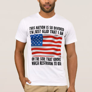 PATRIOTTISCH IK WEET WELKE RESTROOM TE GEBRUIKEN T-SHIRT