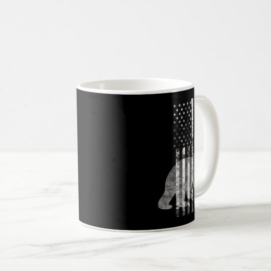Patriottisch Jagen Beer Amerikaanse Vlag Jagers Koffiemok (Voorkant rechts)