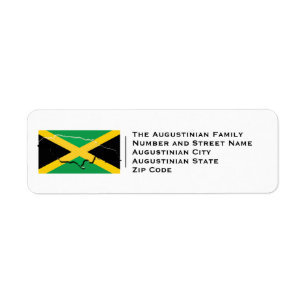 Patriottisch Jamaicaanse vlag Terugkeeradres J Etiket
